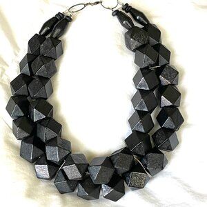 Wood Bead Collar Necklace, History + Industry, O/S
